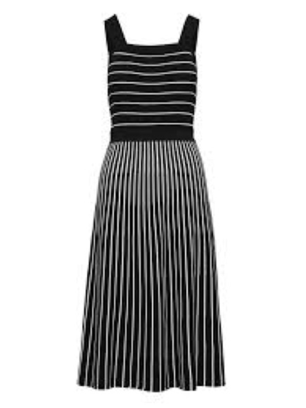 Banana Republic Black & White Striped  Midi Dress small EUC